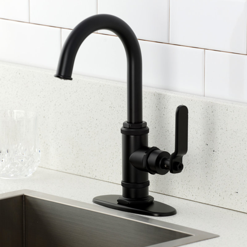 Kingston Brass Whitaker Single-Handle 1-Hole Deck Mount Bar Faucet, Matte Black
