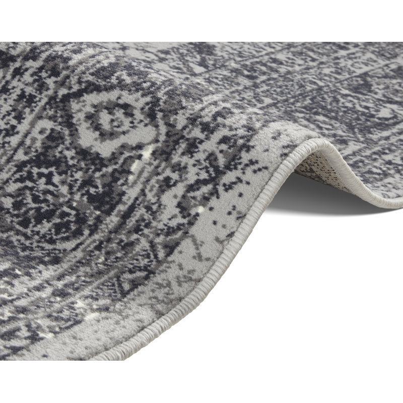 Celebration Plume Flatweave Dark Grey Rug, Rectangle 80 x 150cm