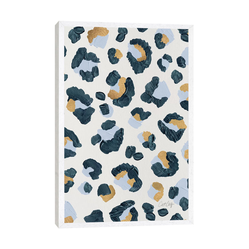 Snow Leopard by Cat Coquillette - Print on Canvas, White Framed, 152.5 cm H x 101.5 cm W