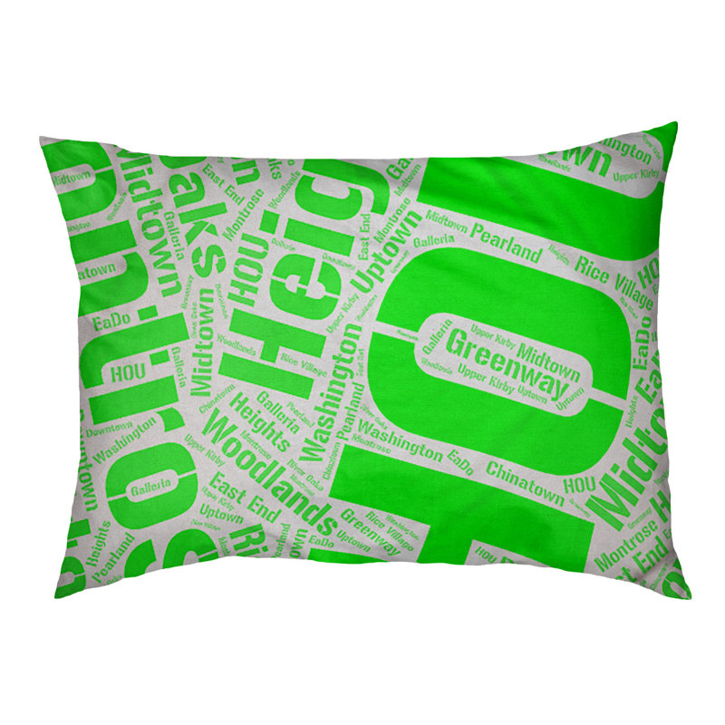 Coussin de chien « districts », Grand (l 40 po x P 30 po x H 14 po), Vert, Houston