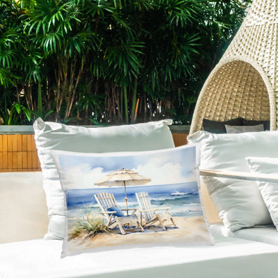 Coussin extérieur neutre Adirondack, imprimé par LSR Design Studio