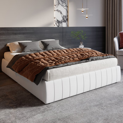 Lit plateforme tapissier avec 4 tiroirs verrouillables Modern