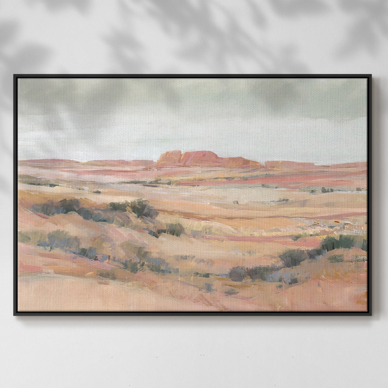 Southwest Landscape II, peinture sur toile encadrée, H 27 po x l 41 po x P 2 po, Cadre noir