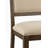 Tadrian Rustic Oak And Beige Fabric Side Chair Set Of 2 With Padded Back And Seat