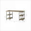 Bureaux, bureau industriel en bois d'ingénierie à structure métallique avec 4 tablettes ouvertes Finition récupérée grise, l 60 po x P 28 po x H 30 po | Gris | Bois