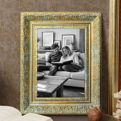 Cadre photo sophistiqué 8 pièces x 10 po or antique 1PC pour tablette