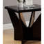 Table de bout contemporaine avec finition lustrée et base géométrique-620990696