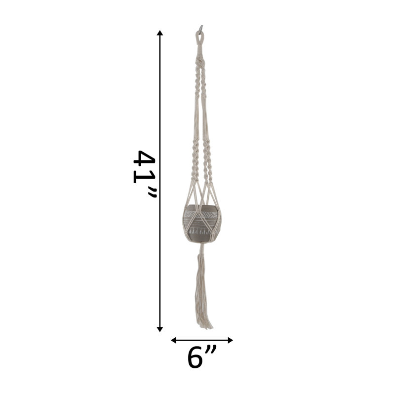 Suspension de plante en céramique, Gris