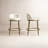 Gelder 26.5" Modern Glam Upholstered Bar Stool with Hammered Metal Legs & Curved Low Back for Kitchen Island-1730777285