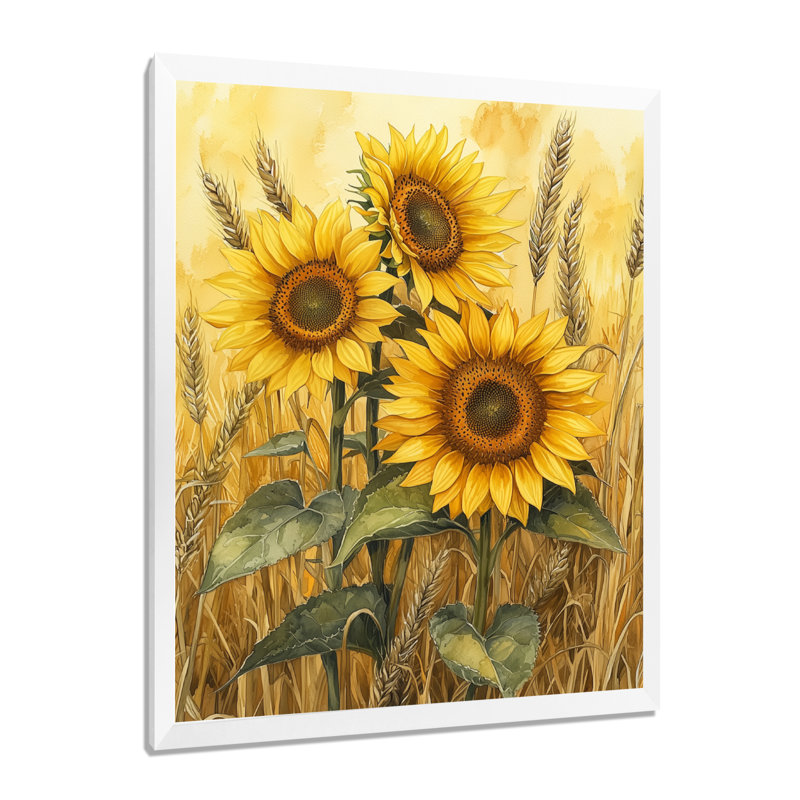 Dragica - impressions sur toile florales, H 40 po x l 30 po, Reproduction encadrée sans passe-partout, Blanc