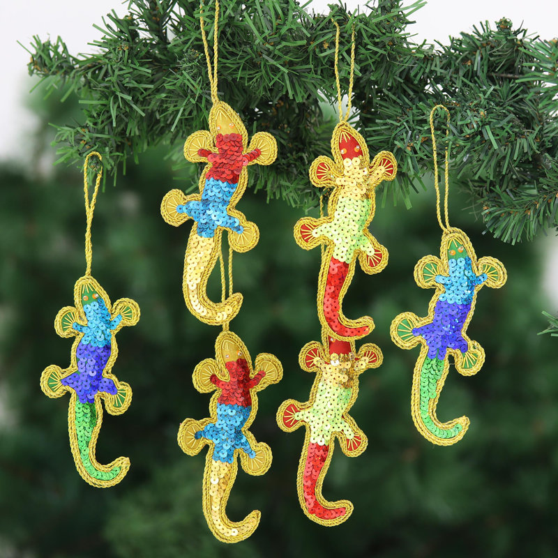 Ornement de Noël en forme de paillettes colorées