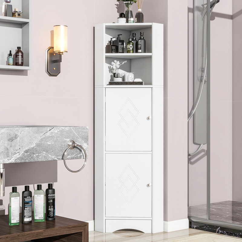 Freestanding Linen Cabinet, White