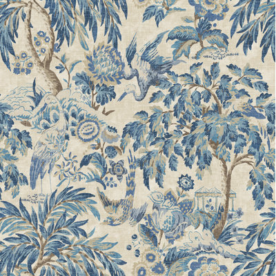 Forest & The Trees Toile 18' L x 20.5" W Peel and stick Wallpaper Roll