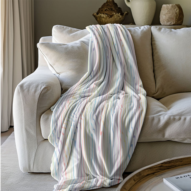 Couverture en sherpa doux 1 pièce Soft Whispers Rainbow, Grand lit