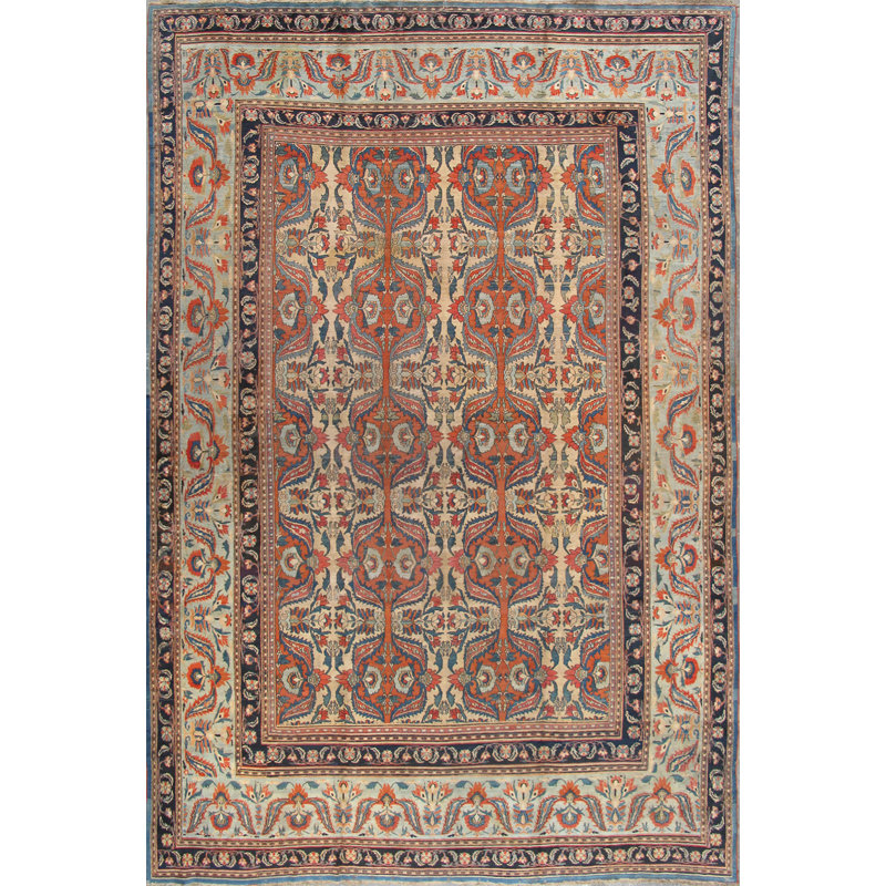 Antique One-of-a-Kind Rectangle 12'6" X 18'3" Hand Knotted Area Rug