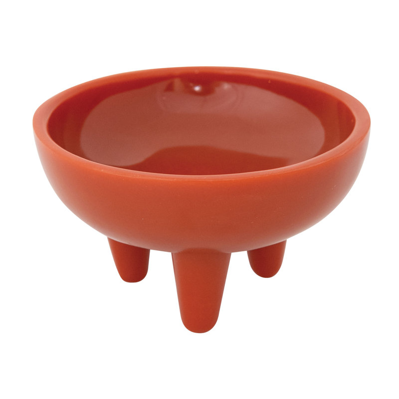 Bol rond à pieds en résine, rouge