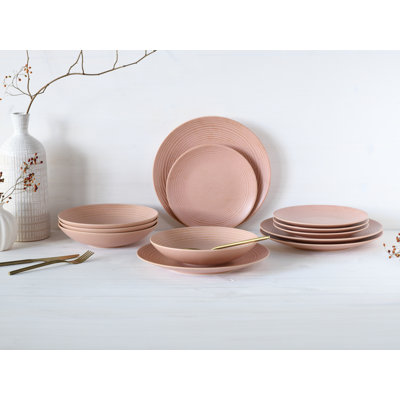 Catania 12 Piece Stoneware Dinnerware Set - Service for 4