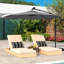 Parasol excentré à manivelle 40 lumières DEL 10 pi