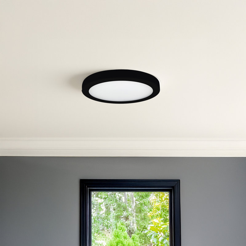 Plafonnier encastré rond 5 po DEL 10,3 watts, 850 lumens, Noir, 3000 K
