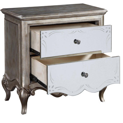 Antique Champagne 2-drawer Nightstand