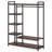 47.24" Rustic Brown Free-Standing Closet Organizer With 6 Storage Shelves And Hanging Bar