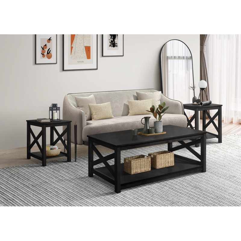 Alessandro Living Room Table Set, Black