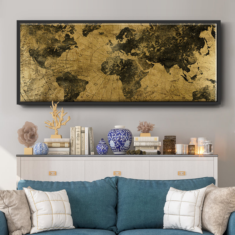 Golden Atlas - toile encadrée, H 20 po x l 50 po