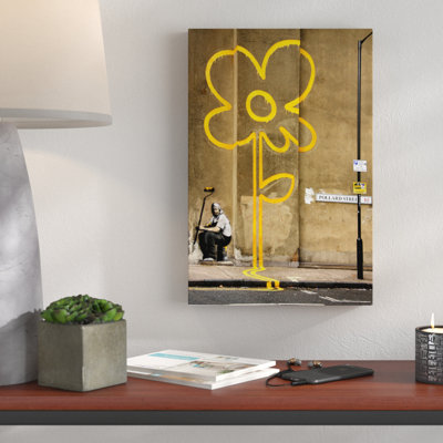 « yellow lines fleur peintre », reproduction d’impression sur toile tendue
