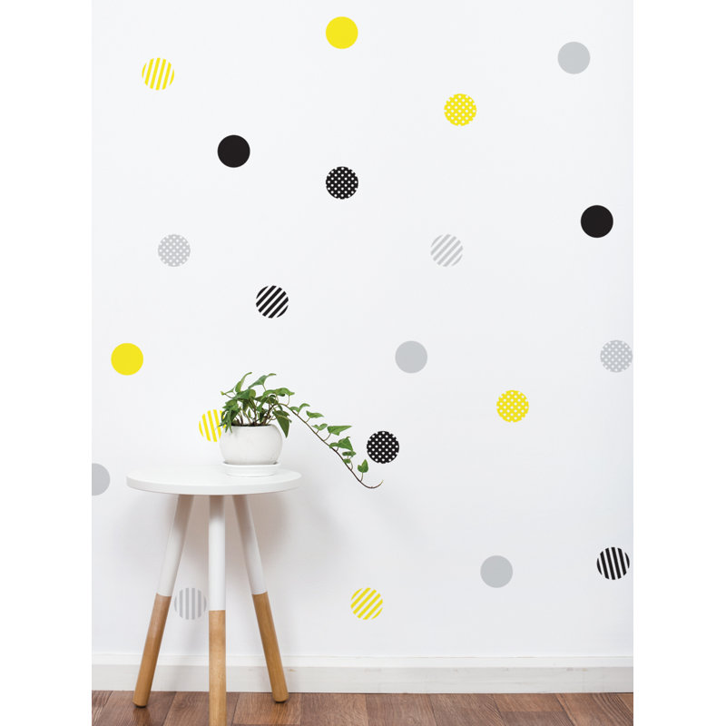 Abstract Non-Wall Damaging Accent, Black/Gray/Yellow