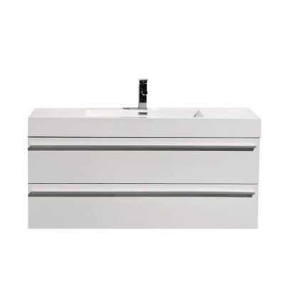 42 " W Free Standing Wall Mounted Single Double With Solid Surface Top with Mirror