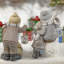 Enfants jouant dans la neige, ensemble de 2 figurines