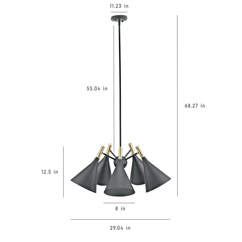 Lustre classique/traditionnel ombré 5 lumières Tennie