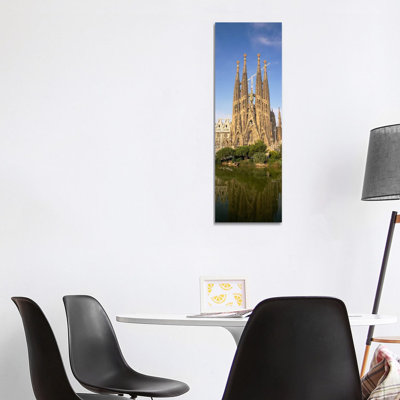 Low Angle View Of A Cathedral, Sagrada Familia, Barcelona, Spain by Panoramic Images - Wrapped Canvas Panoramic Print