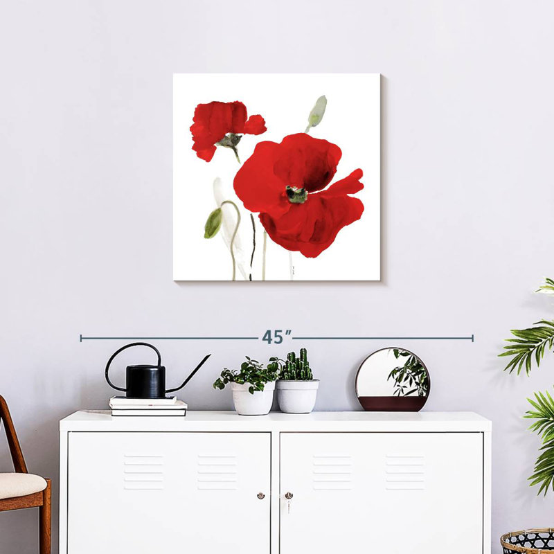 Harnek All Red Poppies I, 24" H x 24" W