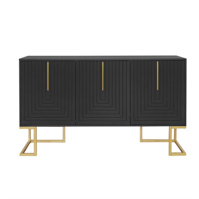 Buffet Sideboard With 3 Doors And Mental Legs