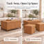 Table basse en rotin avec tabourets et rangement