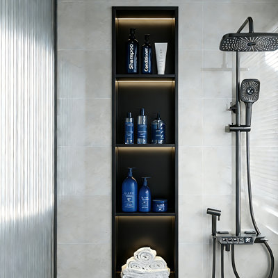 Stainless Steel Embedded Shower Niche - Four Layer Storage Shelf