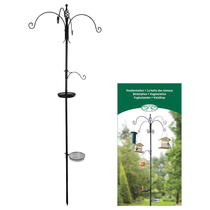 Metal Pole Tray Bird Feeder