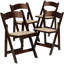 Wood Folding Chair with Vinyl Padded Seat