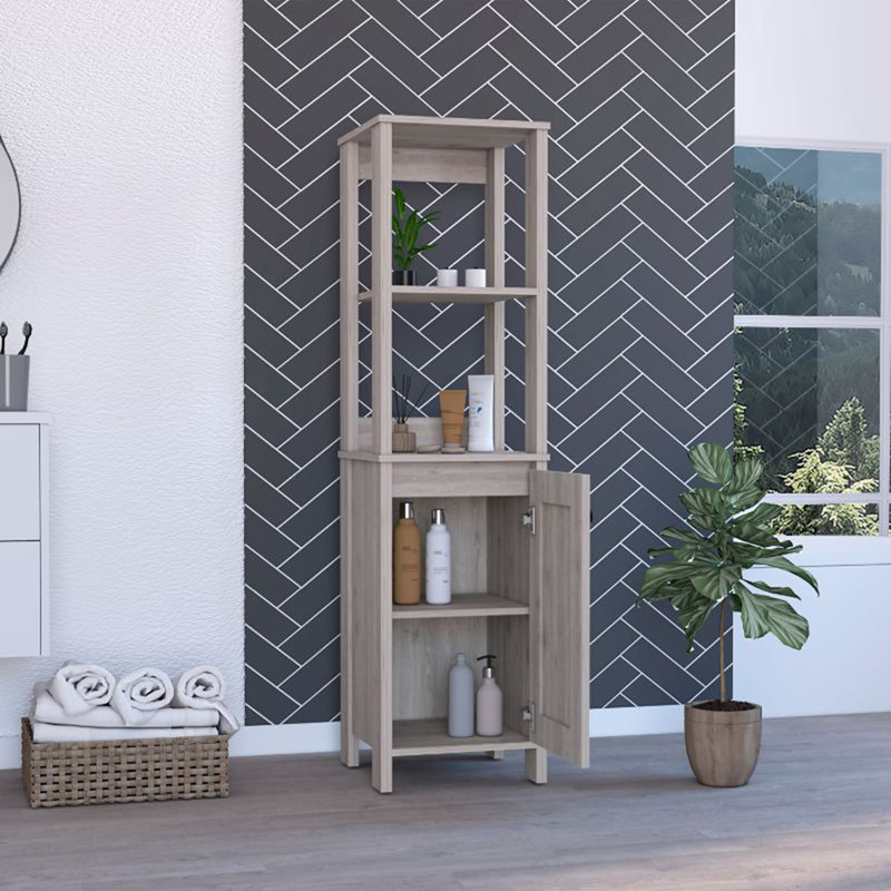 Avec armoire à quatre portes et quatre tablettes, Beige