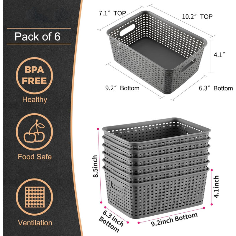 Plastic Storage Baskets Bins With Lid Organizing Container Lidded Knit Storage Organizer Bins