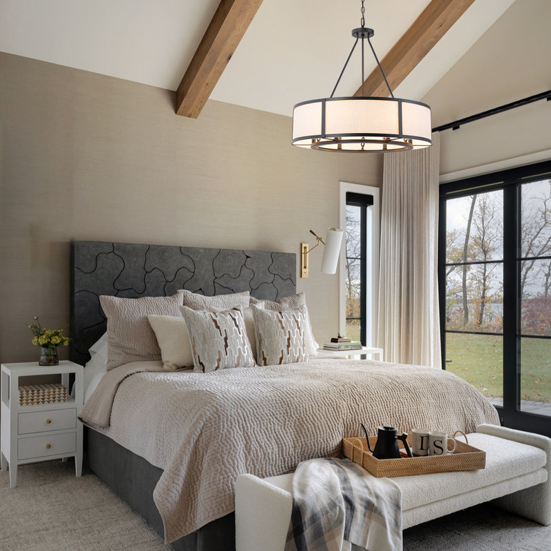 6-Light Fabric Drum Chandelier