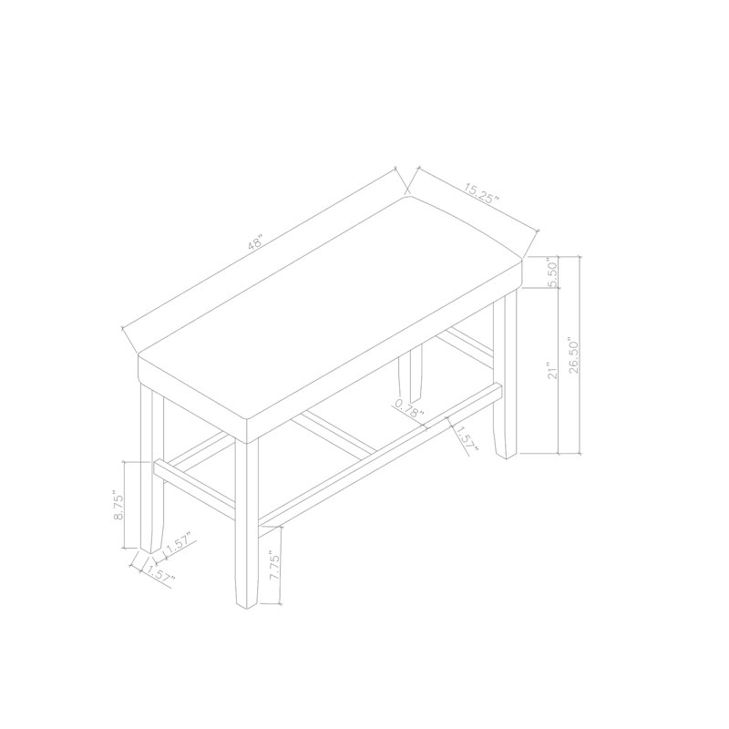 Marcello Brown Bar Bench