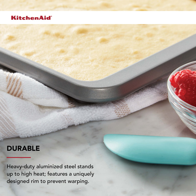 9X13in Nonstick Aluminized Steel Baking Sheet, Beetroot, Gray