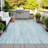 Machine Washable Indoor/Outdoor Xhevrie Turquoise Rug-112171251