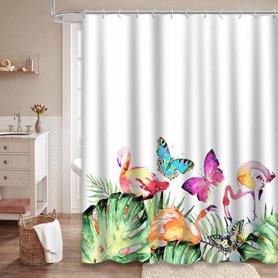 Fleurs hawaïennes, papillons, aquarelle, plantes exotiques, blanc et bleu avec 12 crochets