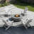 Set of 4 HDPE Outdoor Adirondack Chair Wood Texture Folding Firepit Chair  With  Cup Holder-113489356