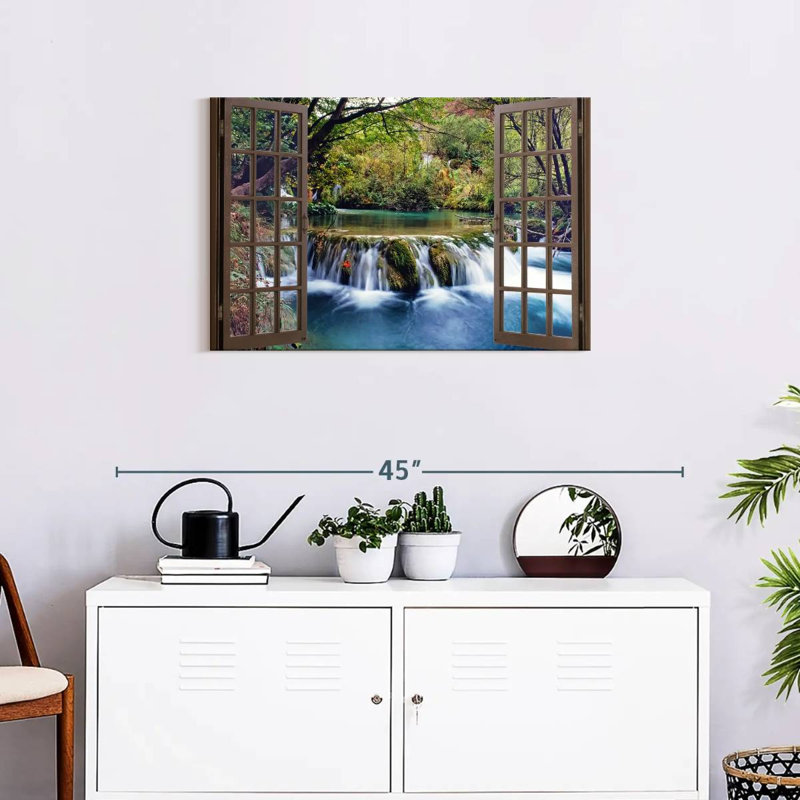 Fenêtre ouverte sur toile, H 20 po x l 30 po x P 1,25 po