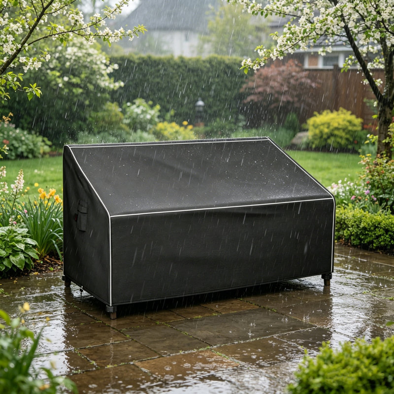 Patio Furniture Sofa Covers 64W x 26D x 35H inch 2-Seater Outdoor Waterproof Couch Loveseat Bench Cover, Black