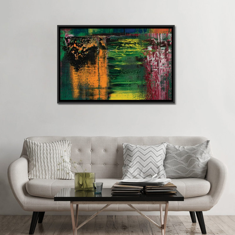 « santeria », reproduction sur toile, H 32 po x l 48 po x P 1,5 po, Toile avec cadre noir, Pas de tapis